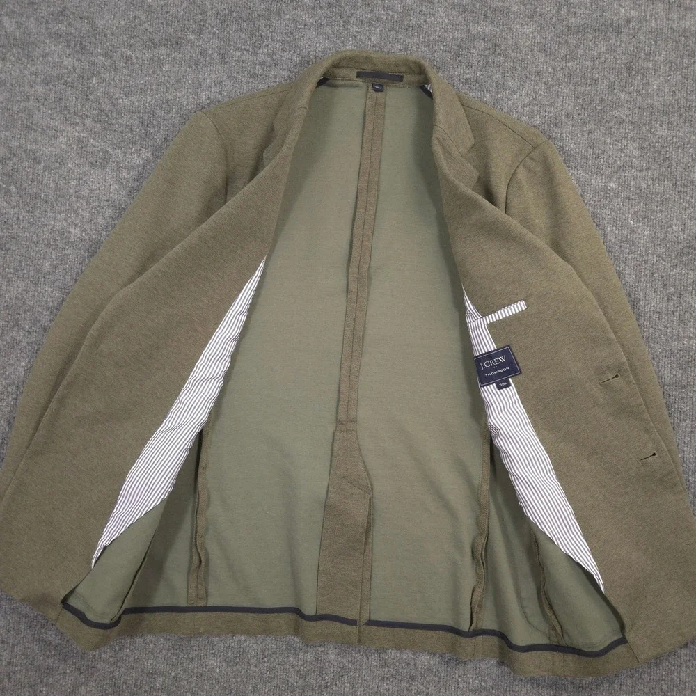 J Crew Thompson Knit Blazer Mens 38R Olive Heather Slim Fit Business Casual